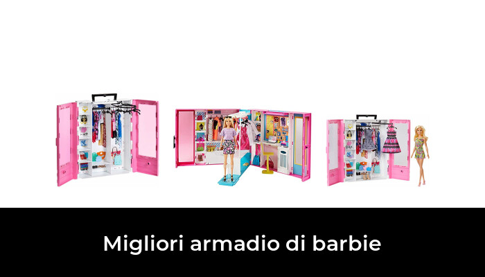 Barbie L/'Armadio Dei Sogni Con Bambola Bionda E 25 Anni Ghn04 Pezzi /& Bambola Capelli Fantasia A Tema Unicorni E Sirene Con Accessori Giocattolo Per Bambini 3