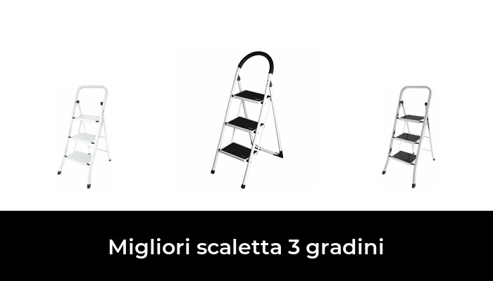 Naturale Totò Piccinni Sgabello Scaletta Ribaltina Salvaspazio 3 gradini in Legno H 60 cm