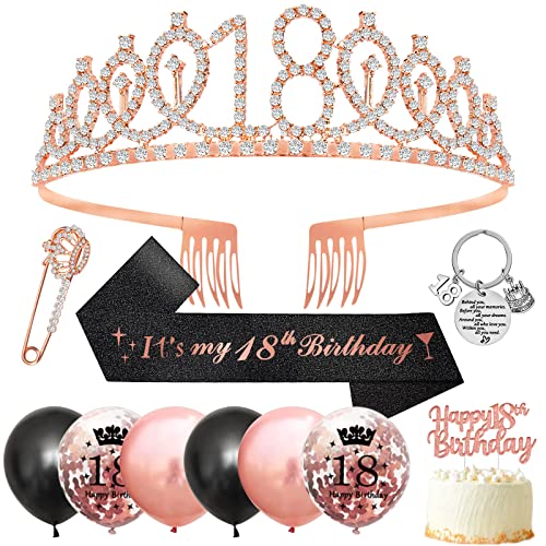 18 Anni Compleanno Ragazza, Corona Compleanno Diadema e Fusciacca R...