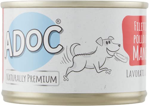 Adoc - Cibo Umido per Cani Adulti con Ingredienti Naturali Pollo e Manzo - 24 lattine da 170gr