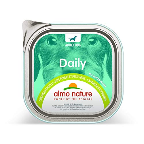 almo nature Daily Dog Food, 300 g, Pollo e Piselli, Confezione da 9