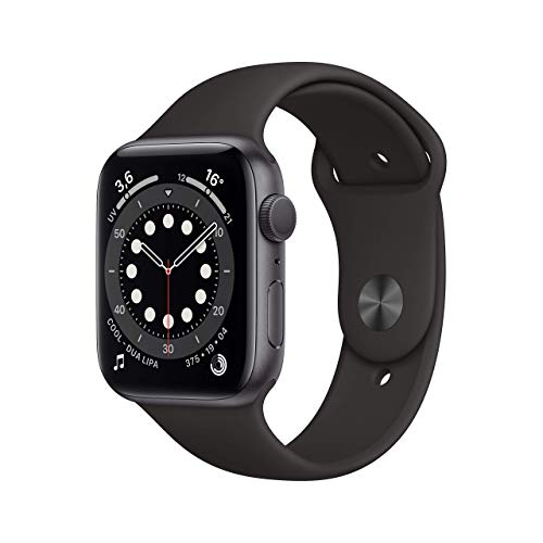 Apple Watch Series 6 (GPS, 44 mm) Cassa in alluminio grigio siderale con Cinturino Sport nero