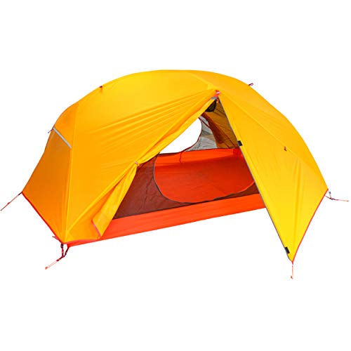 Azarxis 2 Posti Tenda da Campeggio 2 Persone Tenda Ultraleggera Tenda da Trekking Tenda Spiaggia Montagna (Arancione (con Telo sottotenda) - 2 Persone)
