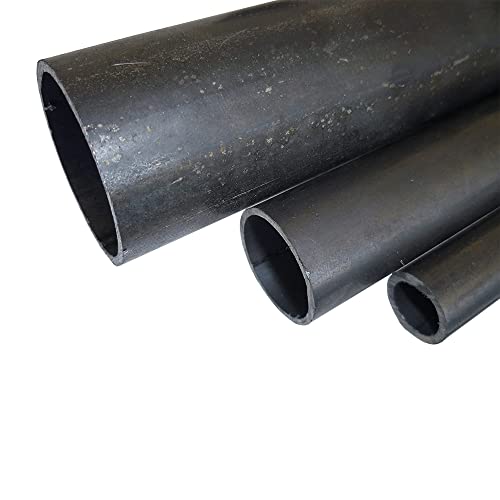 B&T Metall Tubo rotondo in acciaio grezzo, Ø 21,3 x 2,0 mm (1 2 ), lunghezza ca. 1,0 m, tubo di costruzione ST 37, nero, grezzo, profilo cavo