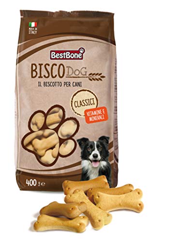 Bestbone Biscodog Classici Biscotti alla Vaniglia Gustosi e Croccanti per Cani Vitamina A, e E D3 Confezione da 400 Gr - 400 g