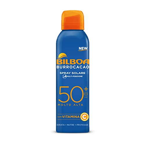 Bilboa - Crema Solare Protettiva Viso e Corpo SPF 50+ con Vitamina C - Idrata, Nutre e Protegge - Ideale per Pelli Sensibili - Dermatologicamente Testato - Spray da 150 ml