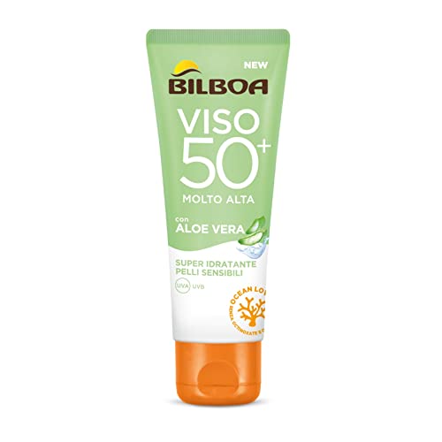 Bilboa, Protezione Solare Viso Aloe Sensitive SPF 50+, Crema Solare...