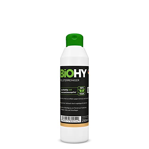 BiOHY Detergente per tappezzeria (Bottiglia da 250ml) | Ideale per sedili auto, divani, materassi, ecc. | Adatto anche per lavapavimenti (Polsterreiniger)