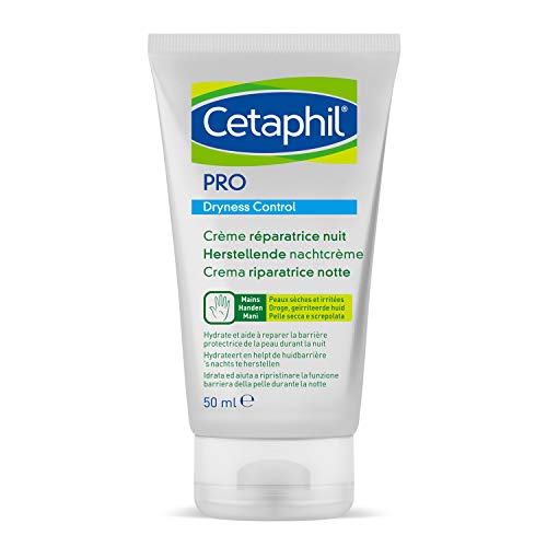 Cetaphil PRO Dryness Control, Crema Mani Riparatrice Notte, Protezione Quotidiana per Pelle Sensibile ed Irritata, Formato 50 ml