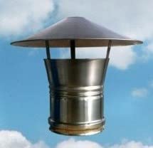 Comignolo, cappello, terminale per canna fumaria Extractor antivento antipioggia in acciaio inox (diametro 130 mm)