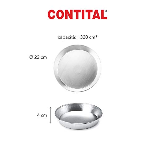 CONTITAL Tortiera in Alluminio D22G - Riutilizzabile - Pastiera - M...