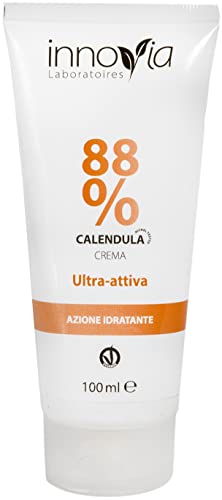 Crema alla Calendula 88% 100 ml - Indicata per Ustioni, Scottature, Irritazioni, Prurito e per Dermatiti - Perfetta per Pelli Sensibili e Delicate - Made in Italy