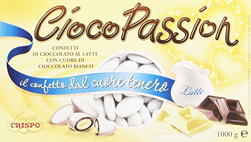 Crispo Confetti Cioco Passion Cioccolato al Latte con Cuore di Cioccolato Bianco - Colore Bianco - 1kg