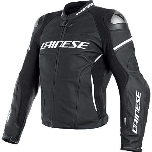 Dainese Racing 3 D-Air Airbag Giubbotto moto in pelle Nero Bianco Rosso 50