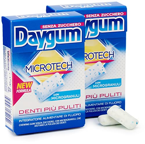Daygum Microtech Gomme da Masticare senza Zucchero, Confezione da 2 Astucci