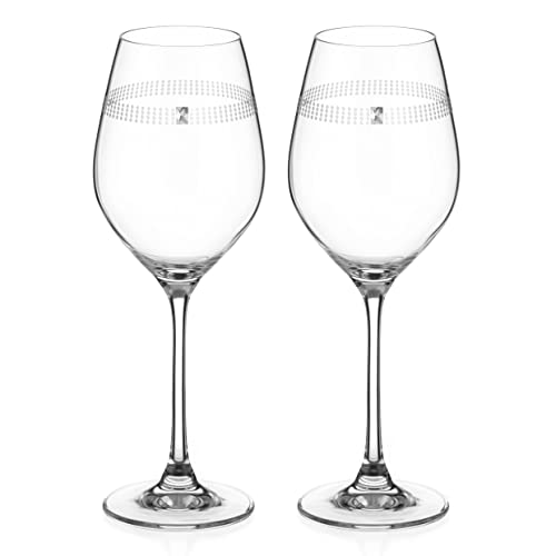 DIAMANTE Coppia di bicchieri da vino Swarovski  Love Always  – Set di 2 bicchieri da vino in cristallo