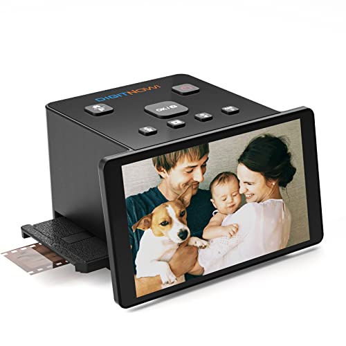 DIGITNOW! Scanner per pellicole e diapositive da 22 MP, ampio display LCD da 5 pollici, converte pellicole e diapositive da 35 mm, 126, 110 in foto digitali JPEG ad alta risoluzione, supporta PC e Mac