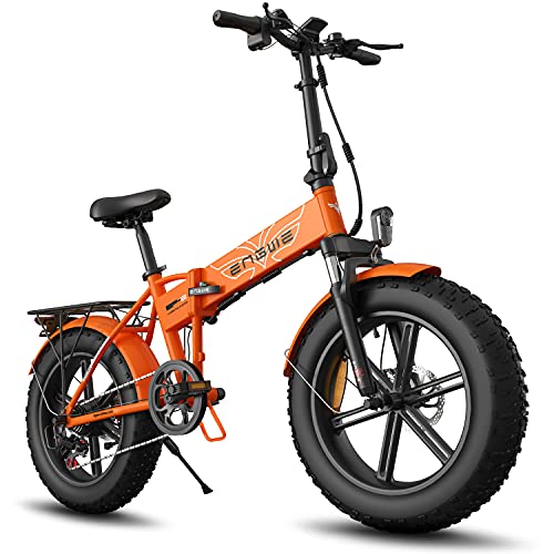 ENGWE Bicicletta Elettrica Pieghevole per Adulti 20  4.0 Fat Tire Mountain Beach Snow 7 Speed Gear E-Bike in Alluminio con Batteria Al Litio Staccabile 48V12.8A