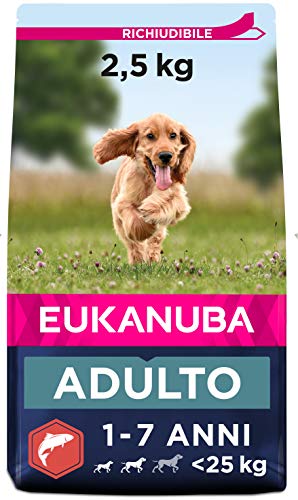 Eukanuba Cibo Secco Per Cani Adulti Di Taglia Piccola E Media, Ricco Di Salmone E Orzo - 2,5 kg