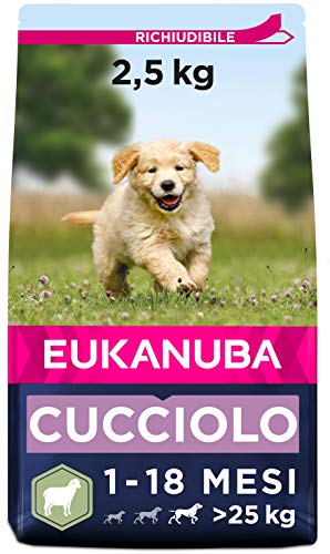 Eukanuba Cibo Secco per Cuccioli di Taglia Grande, Ricco di Agnello e Riso, 2,5 kg