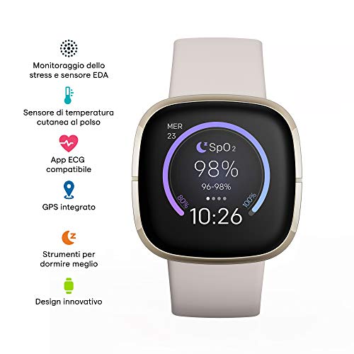 Fitbit Sense - Smartwatch Evoluto con Strumenti per la Salute del C...