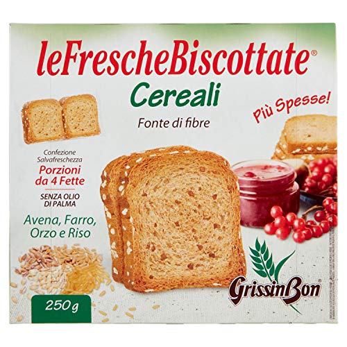 Grissinbon leFrescheBiscottate Fette Biscottate di Farina di Frumento con Cereali, 250g