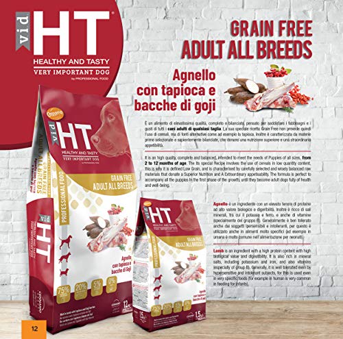 HT - Grain Free Adult All Breeds 12 Kg Agnello, Tapioca E Bacche Di...
