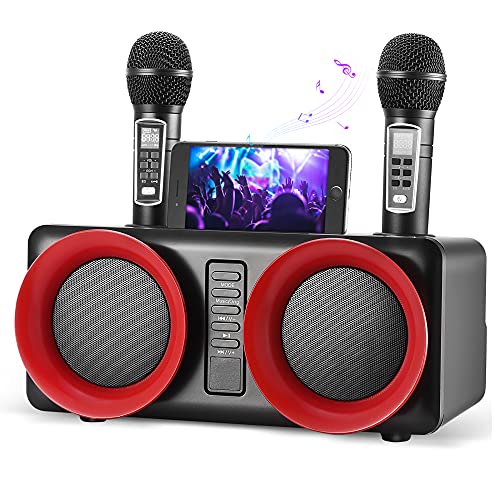 Karaoke con microfono SEAAN karaoke professionale completo caraoke adulti PA Bluetooth con 2 Microfoni Wireless microfono HD cassa karaoke per Riunioni di Famiglia, Matrimoni, Picnic