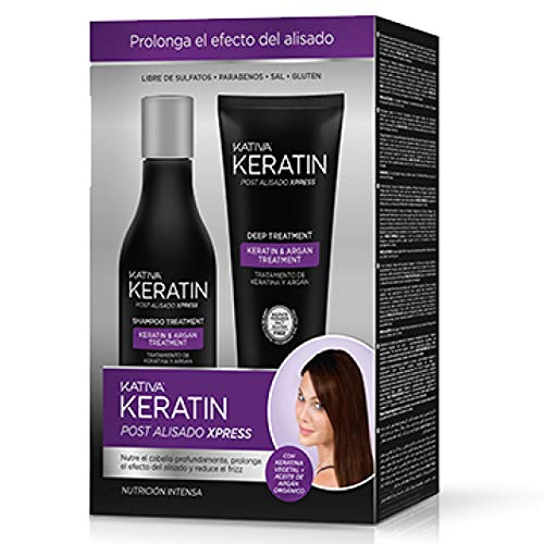 Kativa - Keratin Post Alisado Express Shampoo e Intensivo Trattamento Professionale Kit senza Parabeni e Solfati