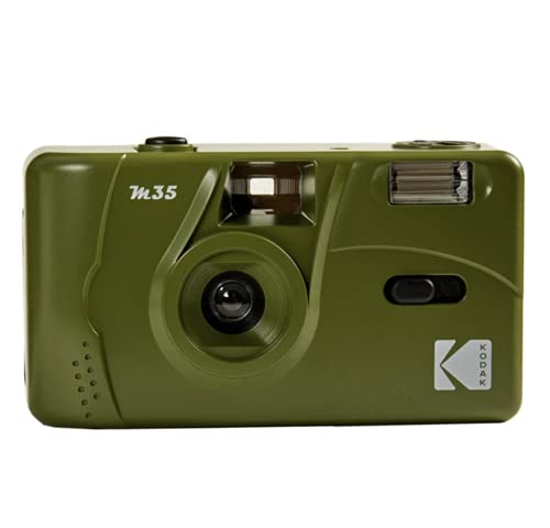 Kodak M35 35 millimetri Film Camera (verde oliva) - Messa a fuoco, riutilizzabile, built-in flash, facile da usare..