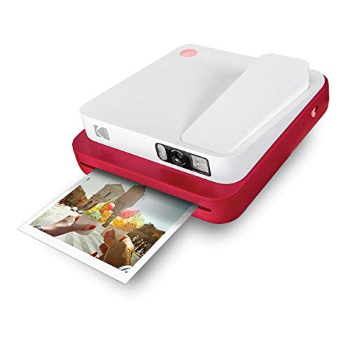 KODAK Smile Classic Camera Istantanea Digitale, Foto 16MP, Bluetooth, 35 Stampe Carica, con Confezione Carta 3.5x4.25 inch, ZINK e Cornici Adesive, Rosso