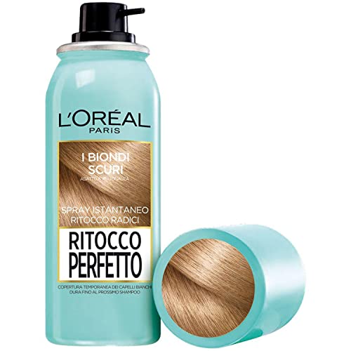L Oréal Paris Ritocco Perfetto, Spray Istantaneo Correttore per Radici e Capelli Bianchi, Colore: Biondo Scuro, 75 ml