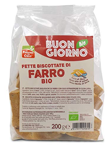LA FINESTRA SUL CIELO Fette Biscottate di Farro S Lievito di Birra Bio - 200 g