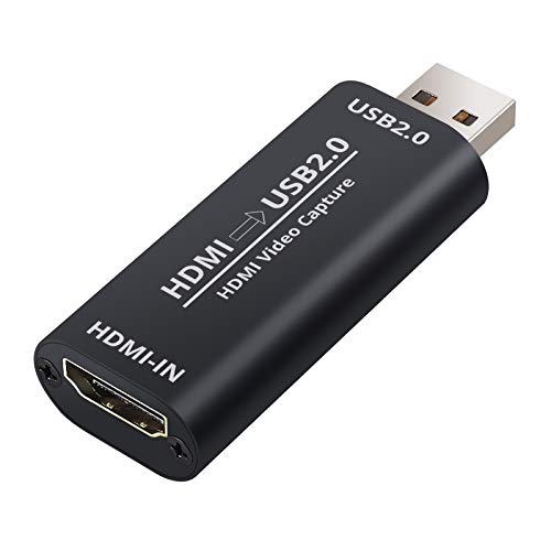 LiNKFOR Scheda di Acquisizione Video HDMI a USB 2.0 Supporta 4K 1080P HD Video Windows 7 8 10 Mini HDMI Video Audio Capture Card in Alluminio da HDMI a USB 2.0 per Acquisizione HD Trasmissione Live