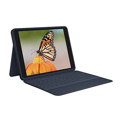 Logitech Rugged Combo 3 Custodia con tastiera iPad con Smart Connector per iPad (7a, 8a e 9a generazione), Layout Italiano QWERTY - Blu classico