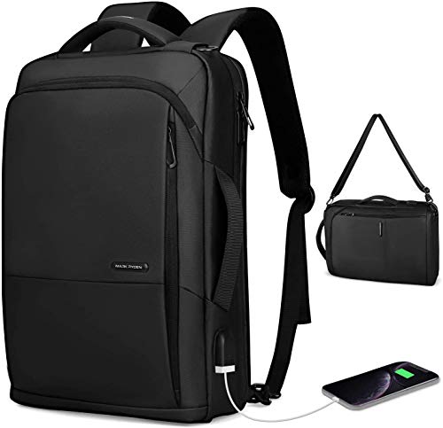MARK RYDEN Zaino per laptop da lavoroda uomo, borsa a tracolla impermeabile 3 in 1 da 15,6 pollici per uomo e donna con porta USB