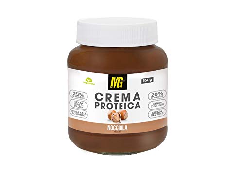 MG Food Supplement - Crema Proteica Spalmabile alla Nocciola - Con il 25% di Proteine del Siero Del Latte Senza Zuccheri , Senza Olio di Palma e Senza Glutine 350gr