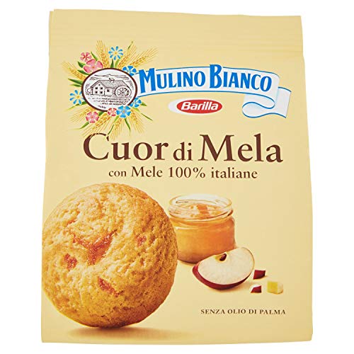 Mulino Bianco Biscotti Frollini Cuor di Mela, Colazione Ricca di Gusto, Senza Olio di Palma - 300 g