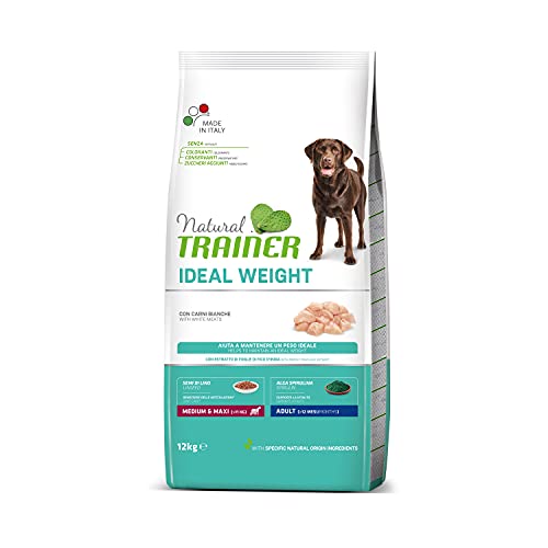 Natural Trainer Ideal Weight Medium&Maxi Cibo per Cani Adulti Light in fat con Tacchino - 12kg