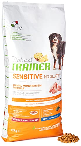 Natural Trainer Sensitive No Gluten Cibo per Cani Adulti con Maiale...
