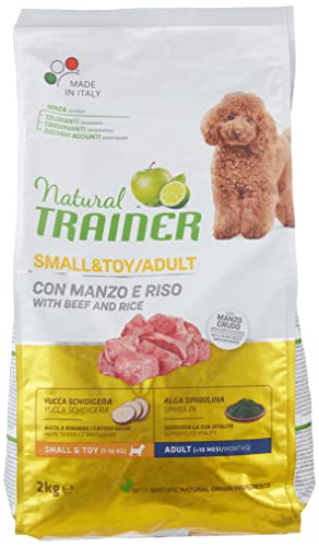 Natural Trainer Small Manzo Riso Cibo Secco per Cani, 2kg