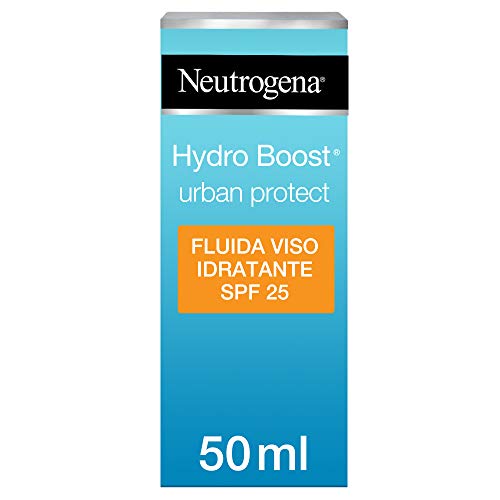 Neutrogena Hydro Boost, Fluida Viso SPF25, Idratante, con Acido Ialuronico e con Protezione Solare, Antiossidanti, Vitamina C, 50ml