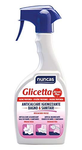 nuncas Glicetta Alcol Plus Anticalcare Igienizzante Bagno & Sanitari Risciacquo Facile, 500 Millilitro