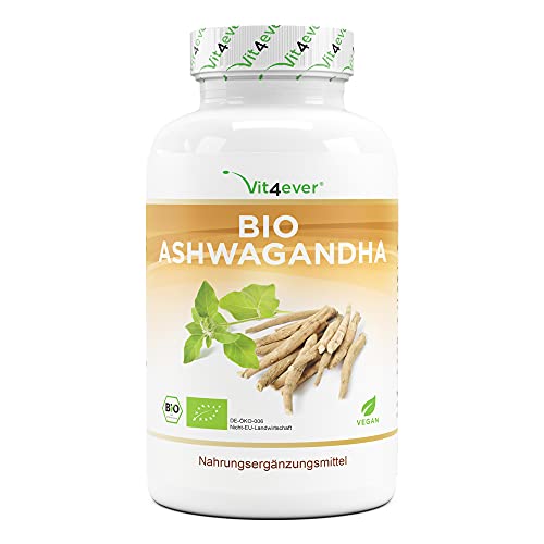 Original Organic Ashwagandha - 365 capsule - Altamente dosato con 1950mg per dose giornaliera - Vera bacca del sonno indiana - Vegan