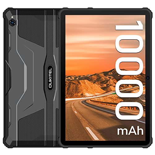 OUKITEL RT1 (2022) Rugged Tablet 10 Pollici 10000mAh Batteria Tablets Robusto PC Android 11 Octa Core 4GB RAM + 64GB ROM Espandibile 128GB IP68 Impermeabile Tablet in Offerta 16MP Camera Face ID WIFI