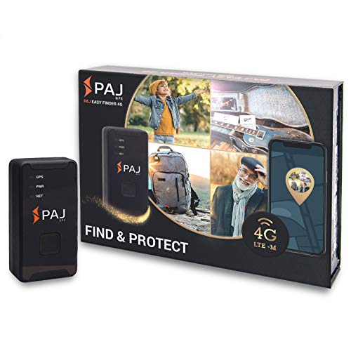 PAJ GPS Easy Finder 4G- Mini GPS Tracker per uso personale, bambini o anziani- Fino a 7 giorni di durata della batteria- Tracker GPS in tempo reale- Include pulsante SOS di emergenza