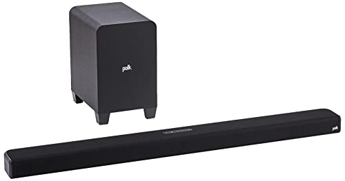 Polk Audio Signa S4 True Dolby Atmos Soundbar con subwoofer wireless, sistema soundbar 3.1.2, HDMI eARC, Bluetooth, AUX, ingresso ottico, nero