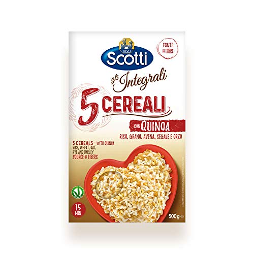Riso Scotti - Riso 5 Cereali con Quinoa - Mix Integrale di Riso, Grano, Avena, Segale e Orzo Fonte di Fibre - 500 gr