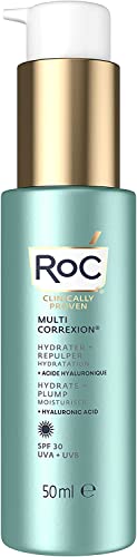 RoC - Multi Correxion Hydrate + Plump Crema Idratante Per Il Viso SPF 30 - Trattamento Antirughe - Protezione Dai Raggi UVA UVB B - 50 ml