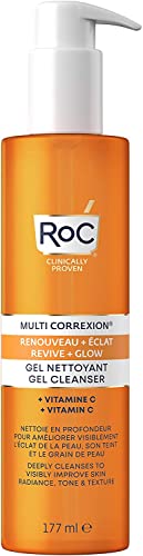RoC - Multi Correxion Revive + Glow Gel Detergente con Vitamina C - Detergente Rinvigorente per il Viso - Rinforza la Luminosità Della Pelle - 177 ml